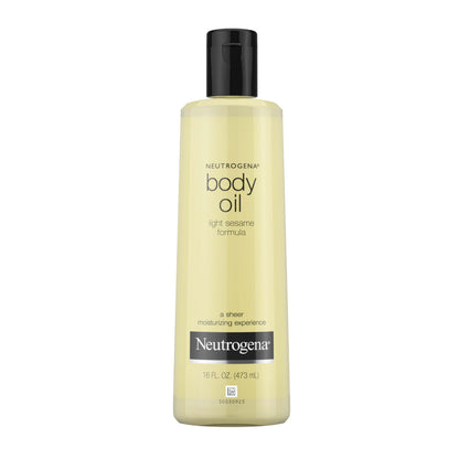 Neutrogena Body Oil Light Sesame Formula, 16 fl oz, Radiant Glow Moisturizer for Dry Skin
