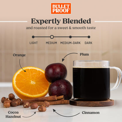 Bulletproof Original Medium Roast Ground Coffee,100% Arabica Coffee, Clean Coffee Tested for Toxins, Sustainably Sourced, 12 Ounces