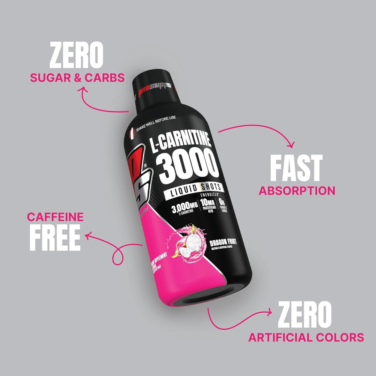 ProSupps L-Carnitine 3000 Stimulant Free Liquid Shots (Dragon Fruit) Amino23 Liquid Collagen Shots (Citrus Punch) Bundle