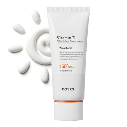 COSRX Vitamin E Vitalizing Sunscreen,SPF 50 Broad Spectrum Face Sunscreen, Lightweight