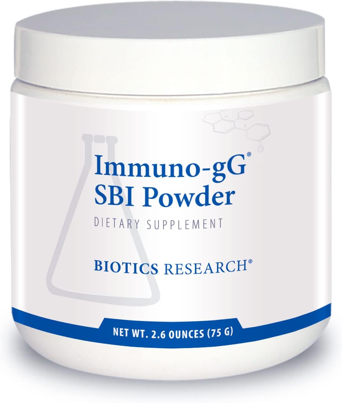 BIOTICS RESEARCH Immuno-gG SBI Powder Easy-to-Mix Powder Formula, Ultimate IgG, Complete Gut Health and Immune Support, Dairy Free, Immunoglobulin Concentrate - 2.6 Oz