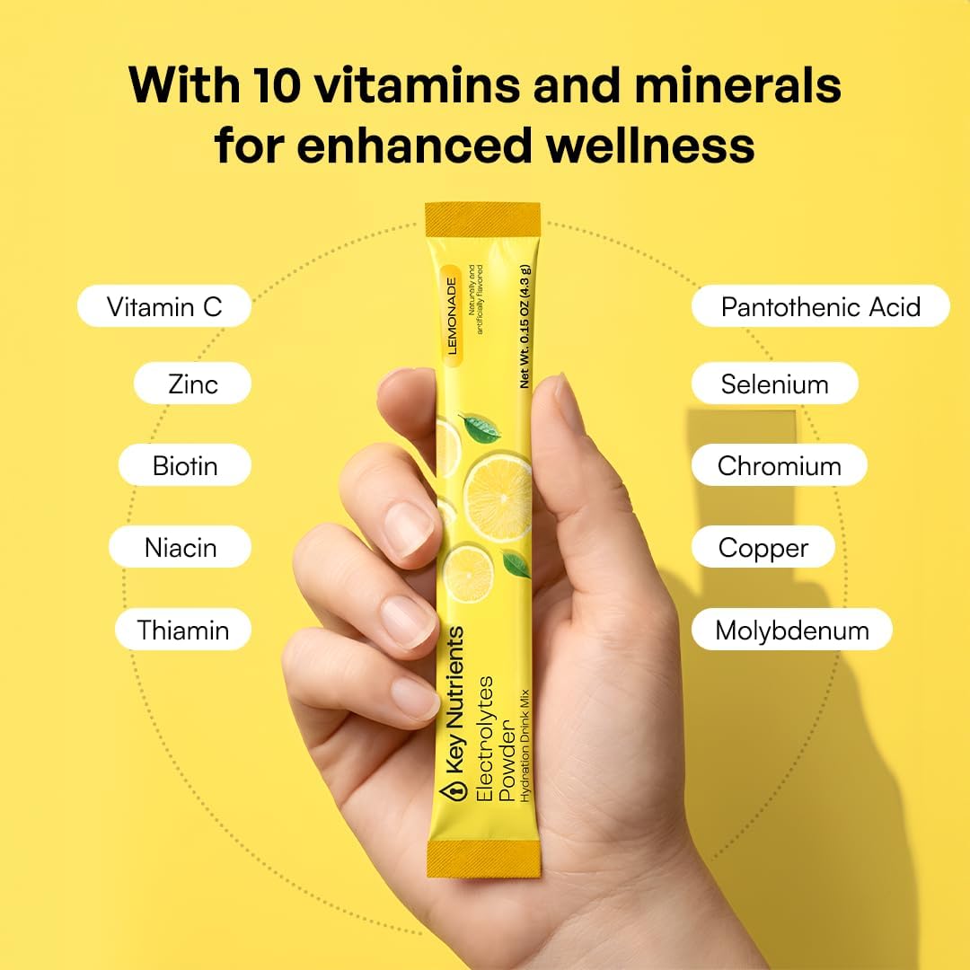 KEY NUTRIENTS Electrolytes Powder Bundle, Variety Pack 10 Count Packets + Classic Lemonade 20 Count Packets, Sugar Free Hydration Travel Drink Mix with Vitamins & Minerals, No Calories