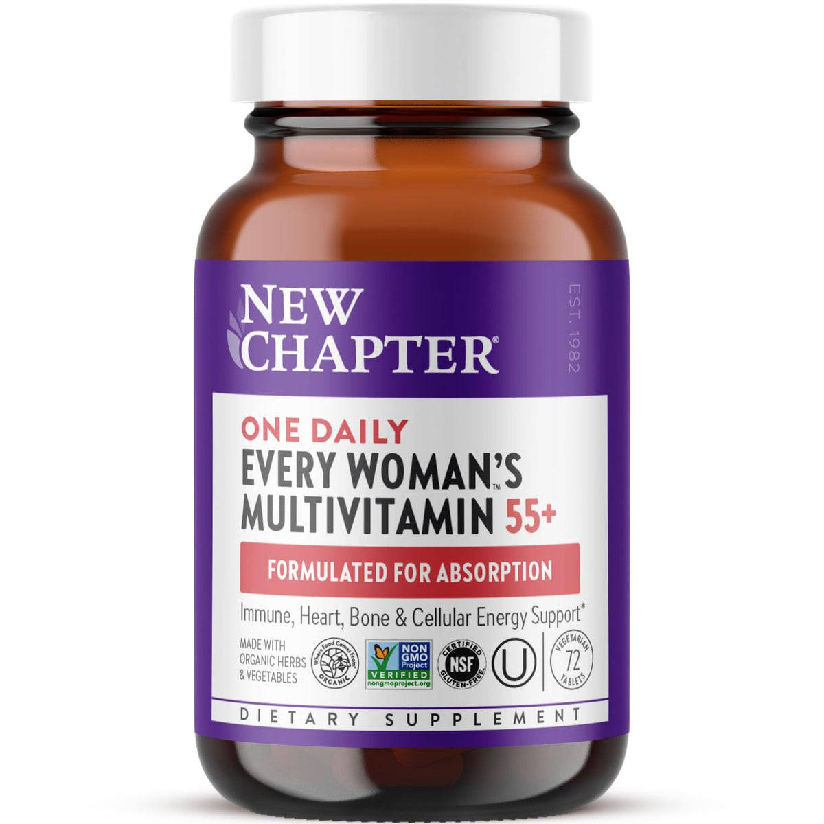 New Chapter Women’s Multivitamin 55+, Astaxanthin, B6, B12, D3, Vitamin C & Zinc, Immune, Heart, Cellular Energy, and Bone Support, Gentle on The Stomach