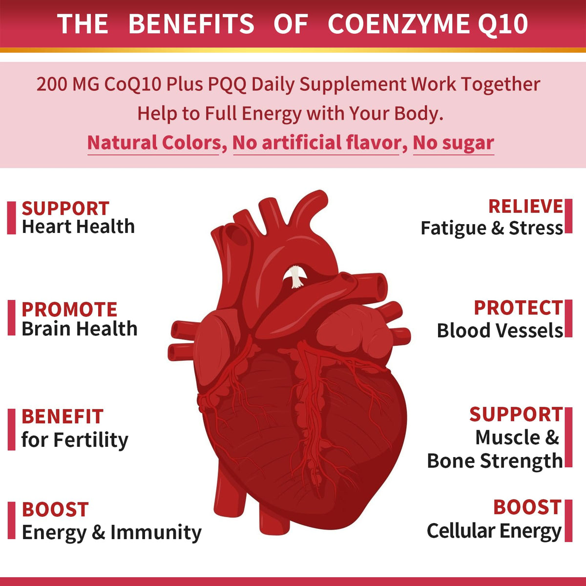 ZEBORA CoQ10-200mg-Softgels with PQQ, BioPerine & Omega-3, 120 Servings Coenzyme Q10(Ubiquinone) Supplement for High-Absorption, Powerful-Antioxidant