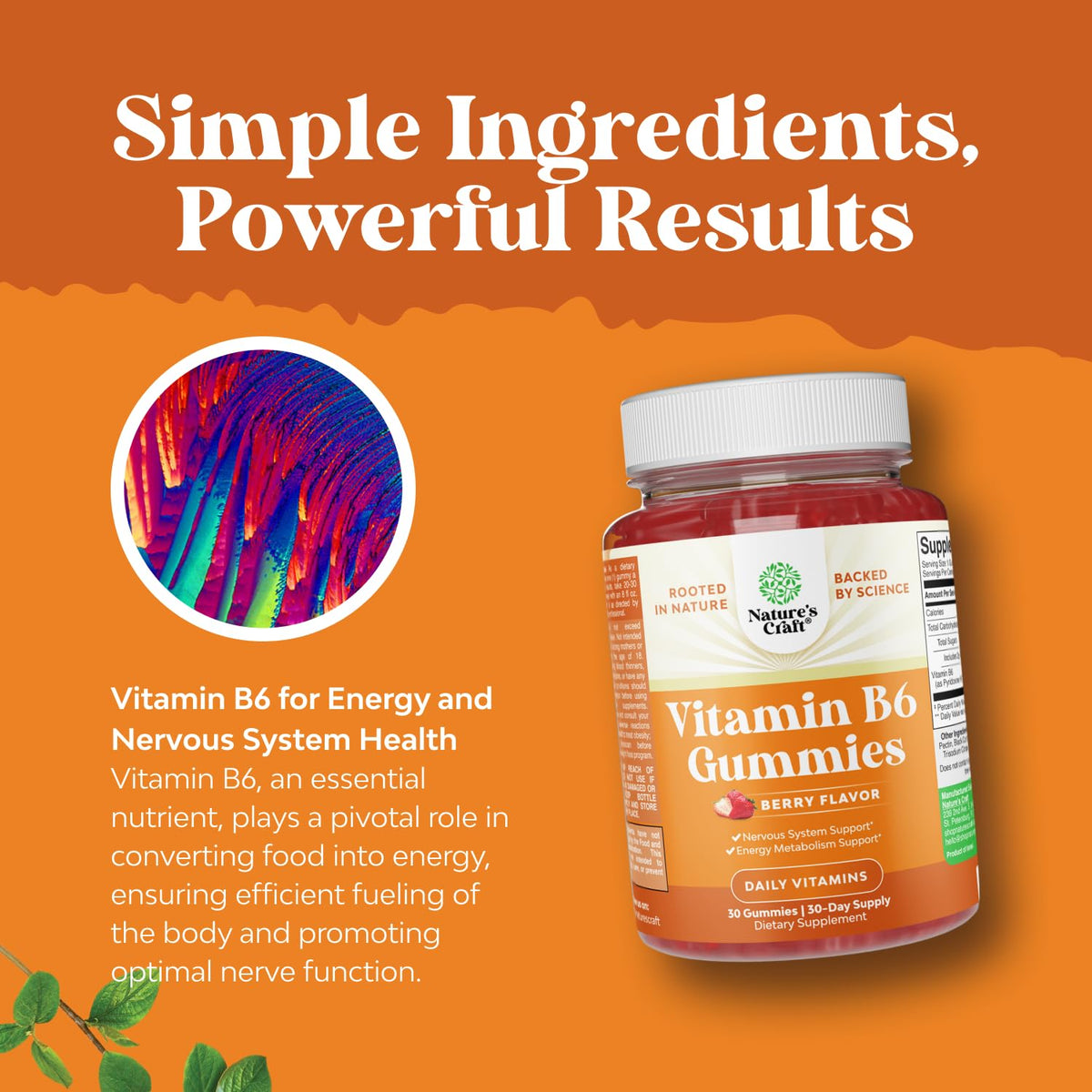 Potent Vitamin B6 Gummies for Adults - Potent Vitamin B Complex Supplements for Men & Women for Nervous System Support Mood & Immune System - Vegan Pyridoxine Chews for Energy & Metabolism - 30 Count