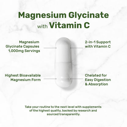 Magnesium Glycinate 500mg Per Capsule (1000mg Per Serving) Plus Vitamin C, 240 Capsules – 100% Chelated for Easy Absorption – Essential Mineral Supplement DEAL SUPPLEMENTBuy Supplements Australia