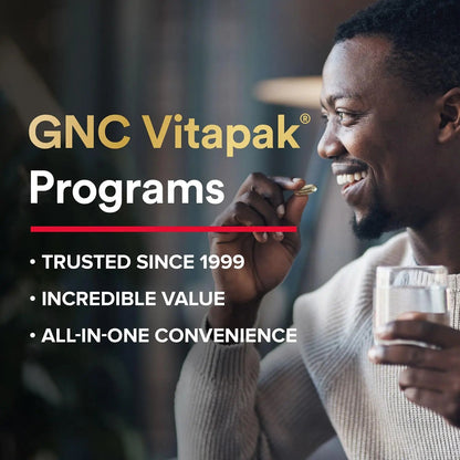 GNC Mega Men Performance and Vitality Vitapak Program, Convenient Complete Nutrition, 5 Products in 1 Packet, Circulation GNC