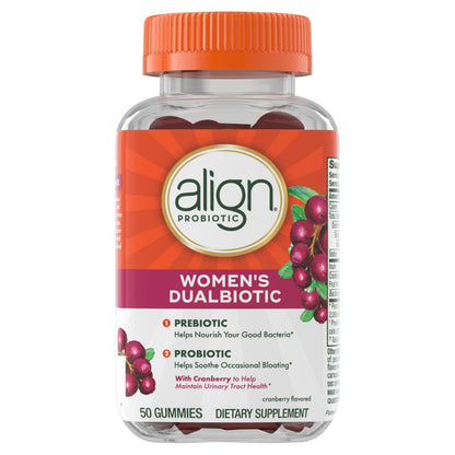 Align Probiotic, Women's Dualbiotic, Womens Probiotic Gummies, Prebiotics and Probiotics for Women, with Cranberry for Urinary Tract Health