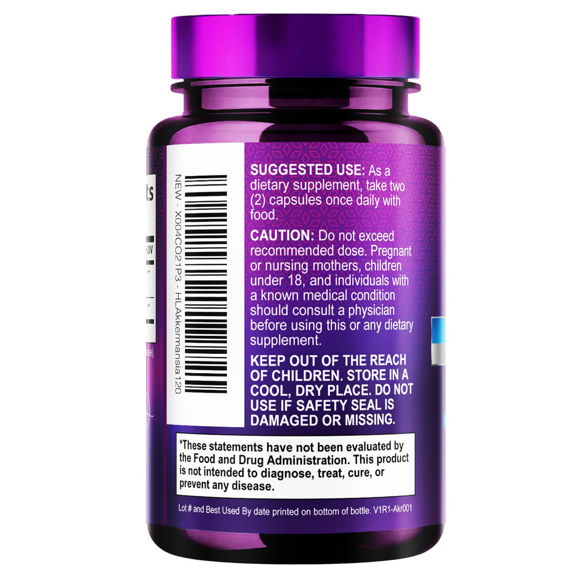 Akkermansia Probiotic - 2 Billion AFU per Serving - Best Strain for GLP-1 Production Support with Prebiotic Fiber for Natural Digestive & Gut Health
