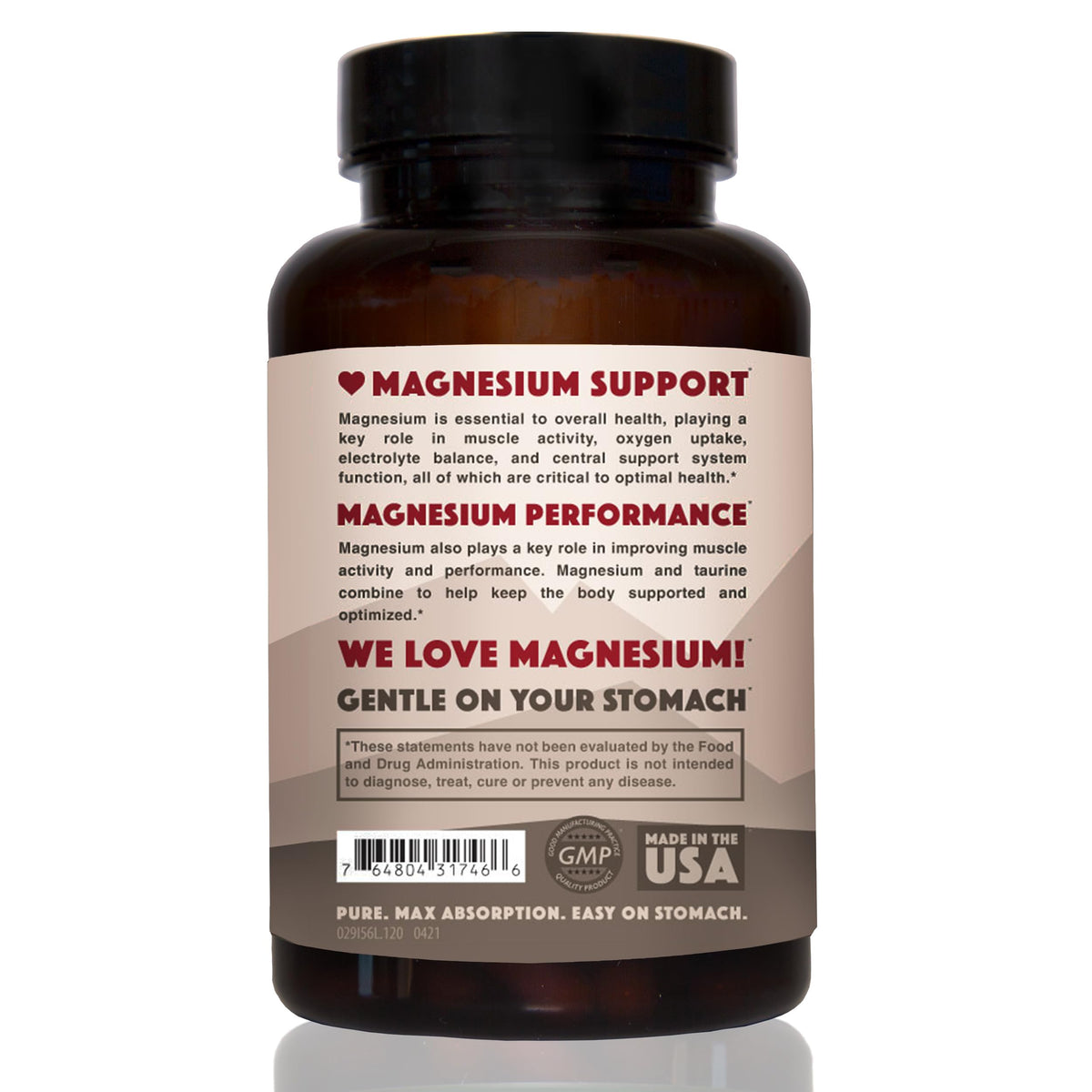 Magnesium Taurate 750mg (150mg Elemental Magnesium) – 120 Vegetarian Capsules – High-Absorption Magnesium Taurate Supplement for Heart, Muscle, and Nerve Support