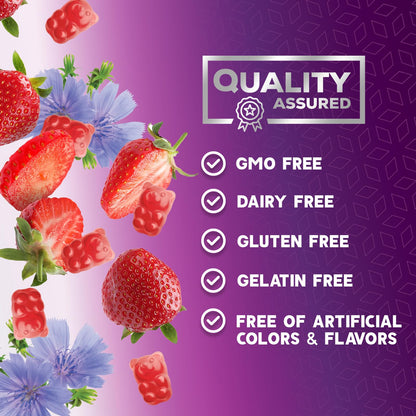 Fiber Gummies for Adults - Soluble Fiber 4g Per Serving - Plant-Based Prebiotic Fiber Supplement for Digestive Health, Gut Health, & Regularity Support - Vegan Gummy