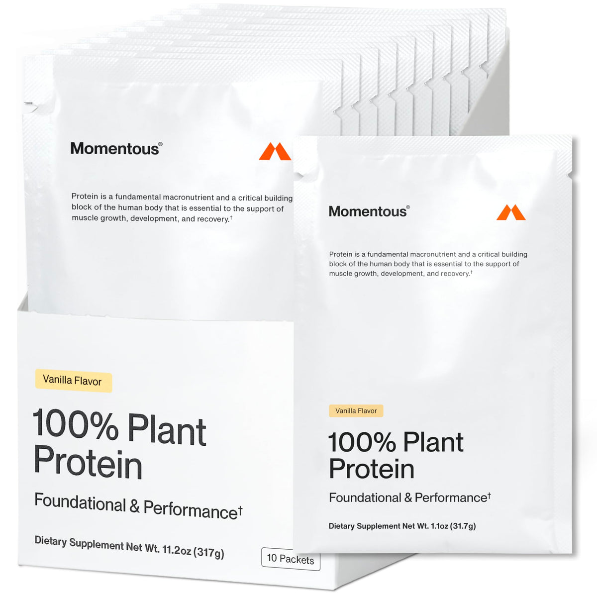 Momentous Vegan Protein Powder, 20g Pea & Rice Blend Protein, Chocolate | Complete Amino Acid Profile to Support Lean Muscle Growth, NSF Certified for Sport, Non-GMO & Gluten-Free (22 Servings)