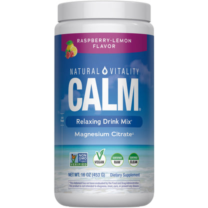 Natural Vitality Calm Magnesium 16oz Powder | Raspberry Lemon Flavored Supplement | Non-GMO, Vegan & Gluten Free Formula Natural VitalityBuy Supplements Australia