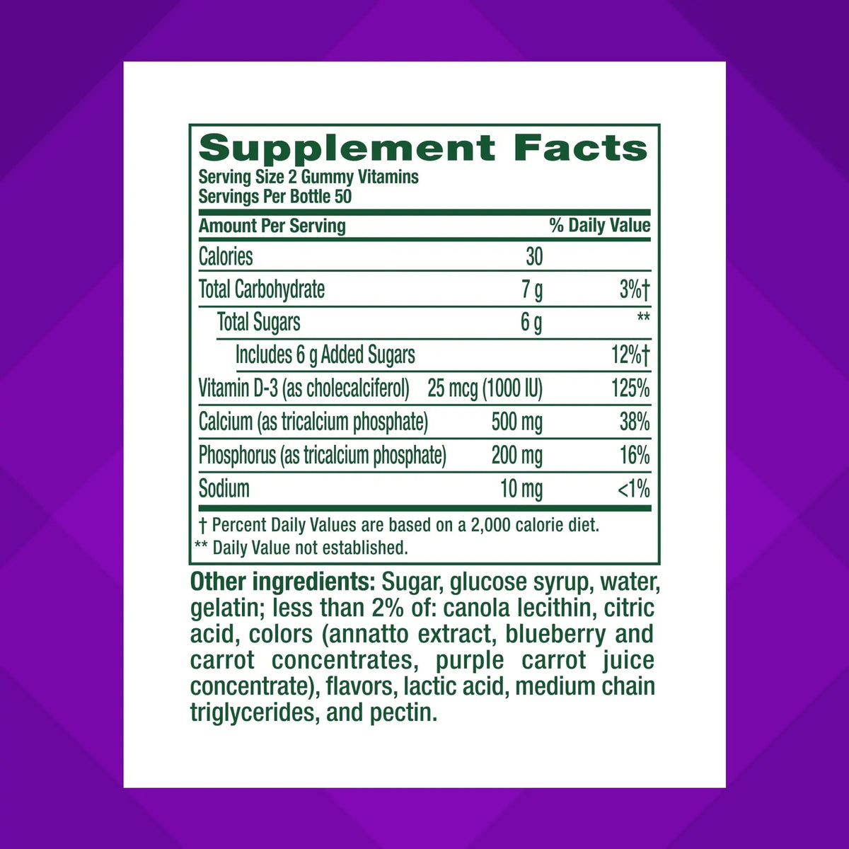 vitafusion Chewable Calcium Gummy Vitamins for Bone and Teeth Support, Calcium Gummies, Fruit and Cream Flavor, 100 Count, 50 Day Supply Vitafusion