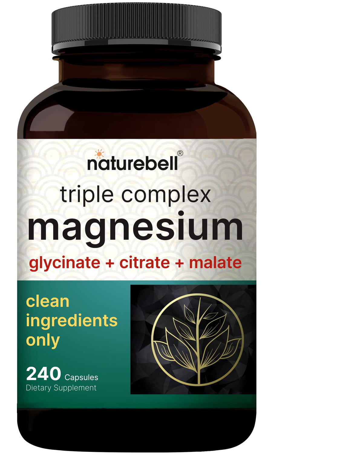 NatureBell triple complex magnesium supplement bottle on a white background