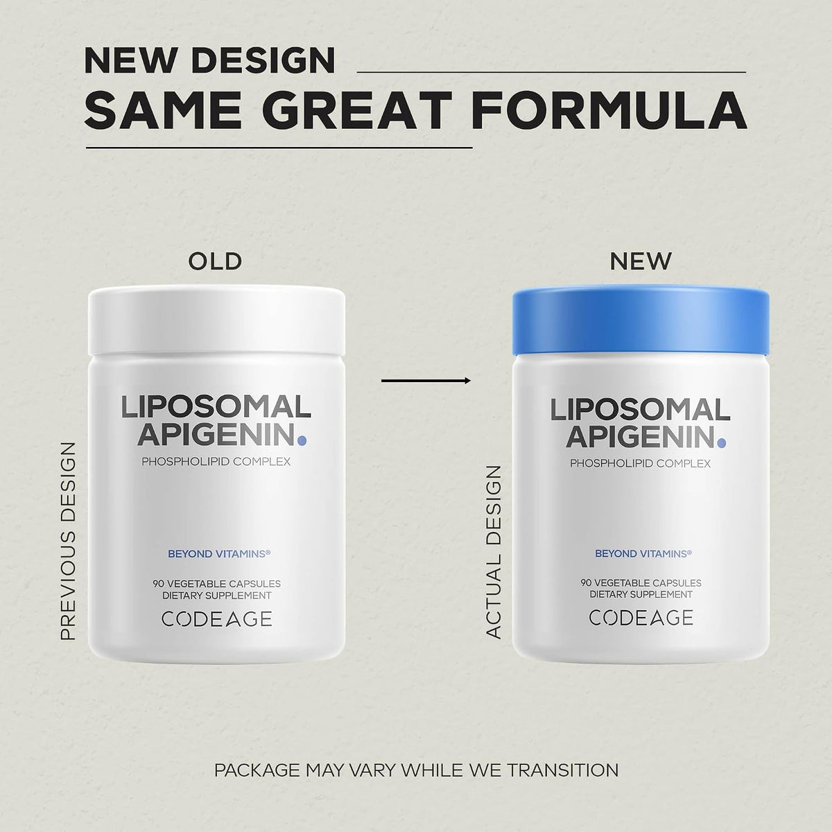 Codeage Liposomal Apigenin Supplement, Chamomile Extract, 90 Capsules | NSF Certified - Liposomal apigenin capsules, botanical calm from chamomile, with phospholipid complex.