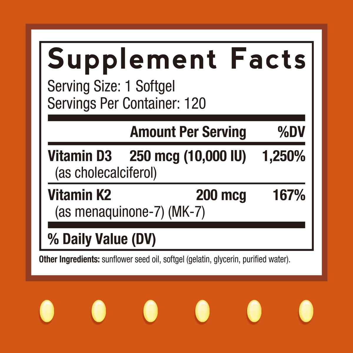 Doctor's Recipes Vitamin D3 K2, 10,000 IU, 200 mcg, MK-7, Strong Bone Density, Teeth, Immune, Heart Support, Energy, Calcium Absorption,