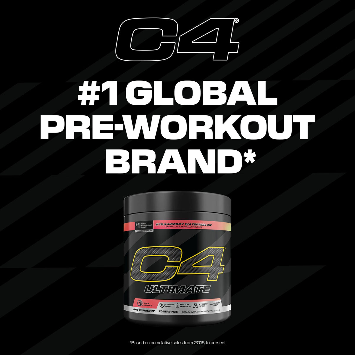 C4 Ultimate Pre Workout Powder Watermelon - Sugar Free Preworkout Energy Supplement for Men & Women - 300mg Caffeine + 3.2g Beta Alanine