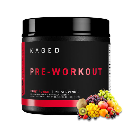 Kaged Stimulant Free Pre Workout Powder | Fruit Punch | Pre-Kaged | Formulated with Creatine, Beta Alanine | No Jitters | 20 Servings