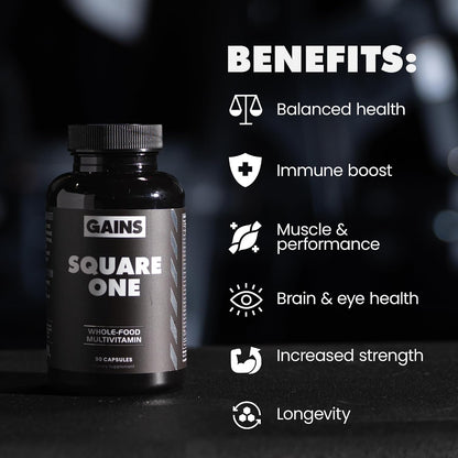 Gains in Bulk Square 1 Multivitamin & Mineral Supplement, 60 Capsules
