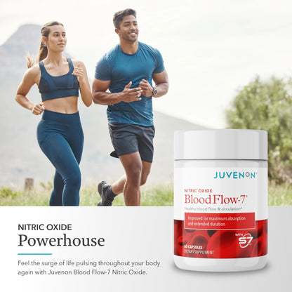 Juvenon BloodFlow-7 Nitric Oxide Supplements for Men & Women - Natural Nitric Oxide Booster with Nitrosigine® + S7®