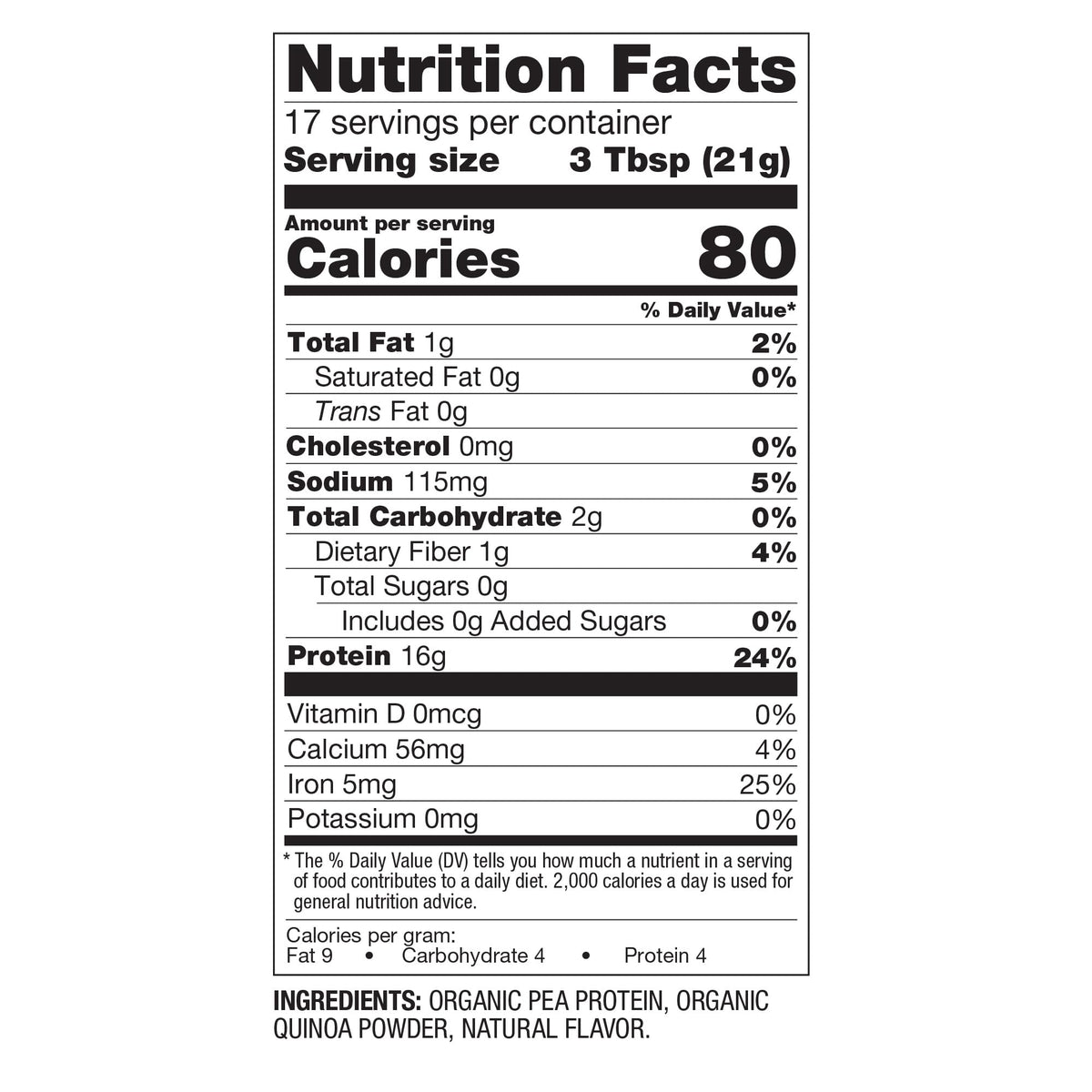BetterBody Foods Organic Plant Based Protein Powder, 16g of Protein 24% DV, Vegan, Low Net Carbs, Gluten Free, Dairy Free, No Sugar Added, Soy Free, Non-GMO, 12.7 Ounces