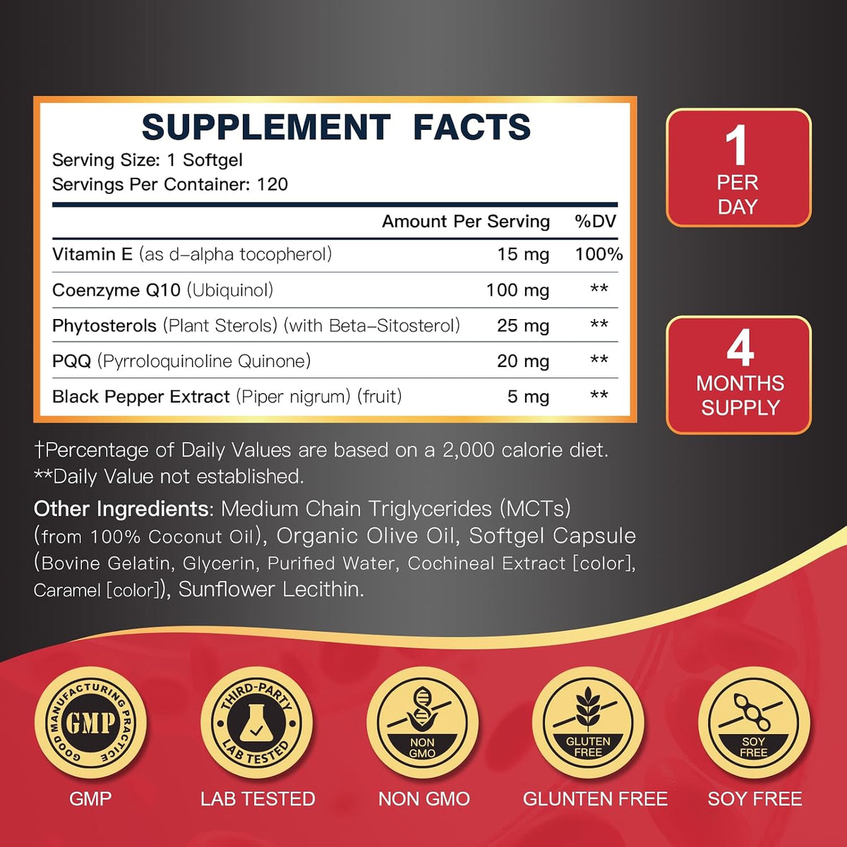 DRFOSTER CoQ10 Ubiquinol 100mg Supplement, Coenzyme Q10 120 Softgels | Maximum Absorption CoQ10, PQQ & MCT, Heart Support, Promotes Energy & Vitality, Antioxidant Support, Non-GMO, Gluten-Free