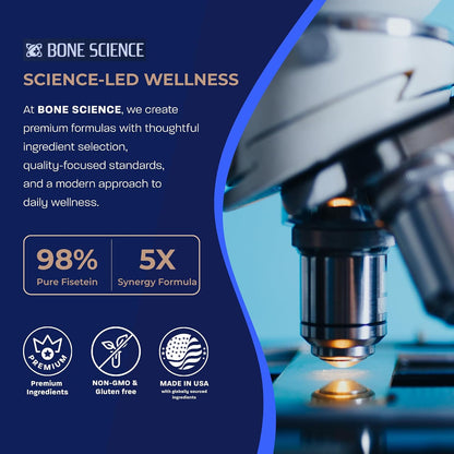 BONE SCIENCE Prime Fisetin 98% Flavonoid Complex, BioPerine, 60 Capsules