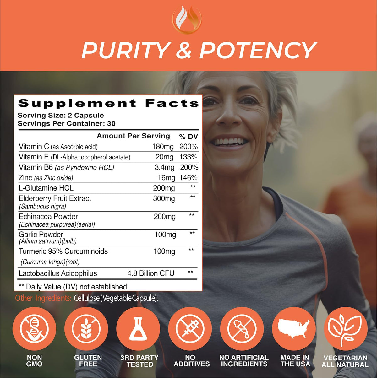 THE ENCLARE NUTRITION 10 in 1 Immune Support Booster Supplement with Echinacea, Vitamin C and Zinc, Turmeric, Ginger, B6, Elderberry for Adults Immunity Defense Vitamins, Made in USA Veg Cap 60 Ct (1) THE ENCLARE NUTRITION buy supplements Au