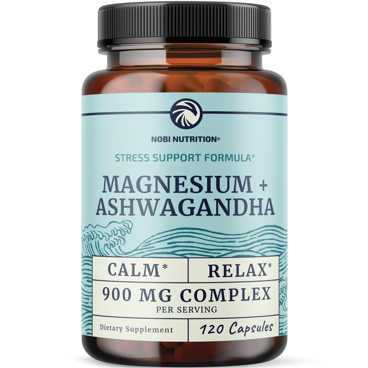 Magnesium Ashwagandha | Calming Magnesium Supplement for Adults | Relax, Rest, Calm Mood & Sleep Support | Mag Citrate & Oxide 400 mg + Ashwagandha 500 mg | Muscle Health & Stress Relief | 120 Ct Nobi NutritionBuy Supplements Australia