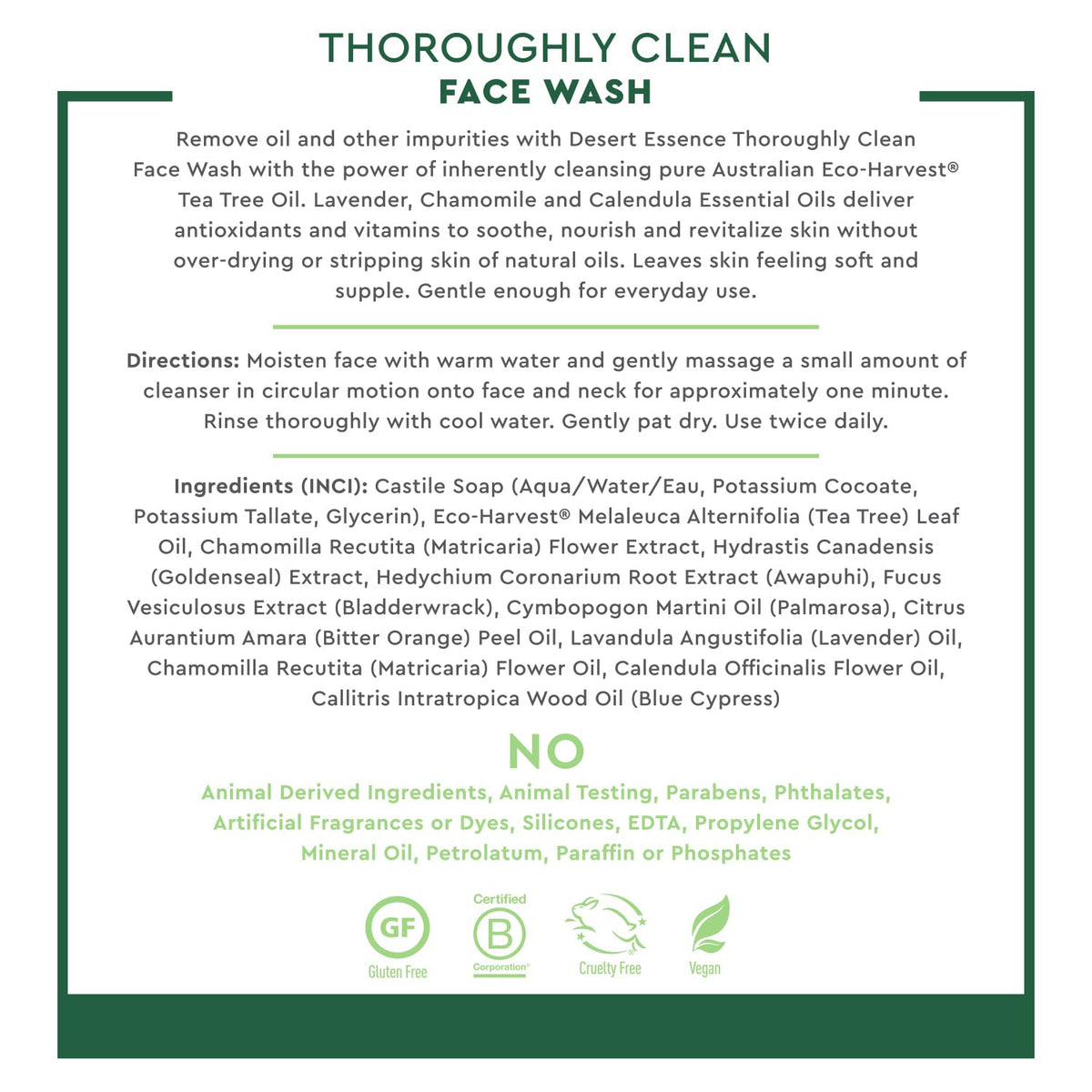 Desert Essence Thoroughly Clean Face Wash, Tea Tree Oil, 8.5 fl oz