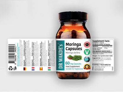 DR WAKDE'S Moringa Capsules (Moringa oleifera, 60 Veg Caps, Plant-Based Supplement, Ayurvedic Herb, All Natural, Vegan) DR WAKDE's buy supplements Au