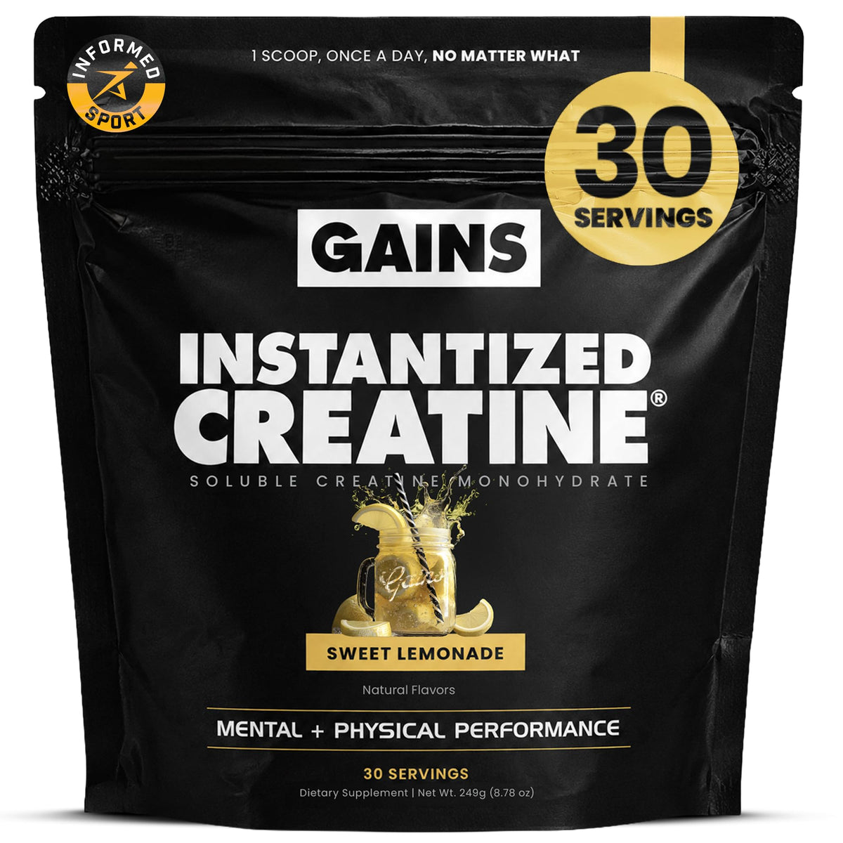 Gains in Bulk Instantized Creatine Monohydrate, Unflavored, 100 Servings