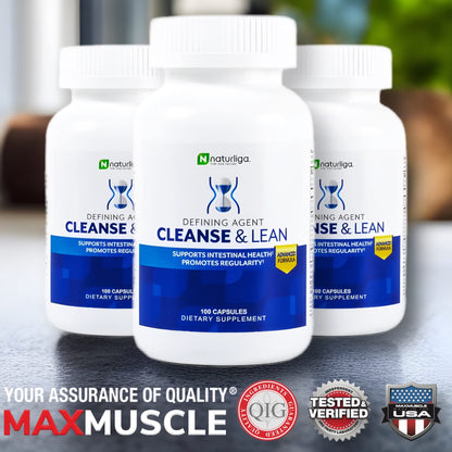 Max Muscle Naturaliga Cleanse and Lean Defining Agent Herbal Cleanse for Regularity w/Natural Detoxifying Ingredients for Gut Health Colon Detox