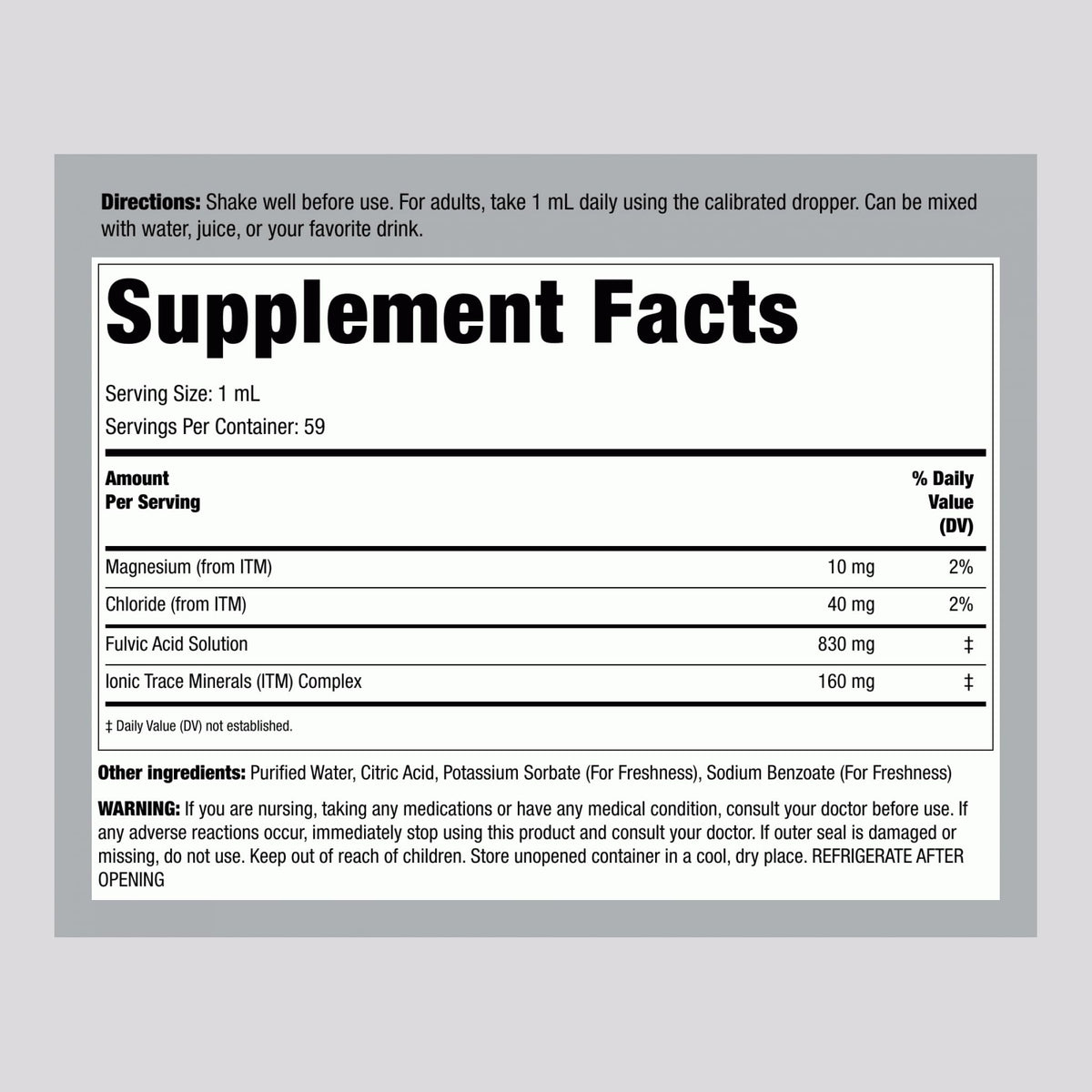 Piping Rock Liquid Fulvic Acid Drops | 2 fl oz | with Trace Minerals | Ionic Supplement | Vegetarian, Non-GMO & Gluten Free