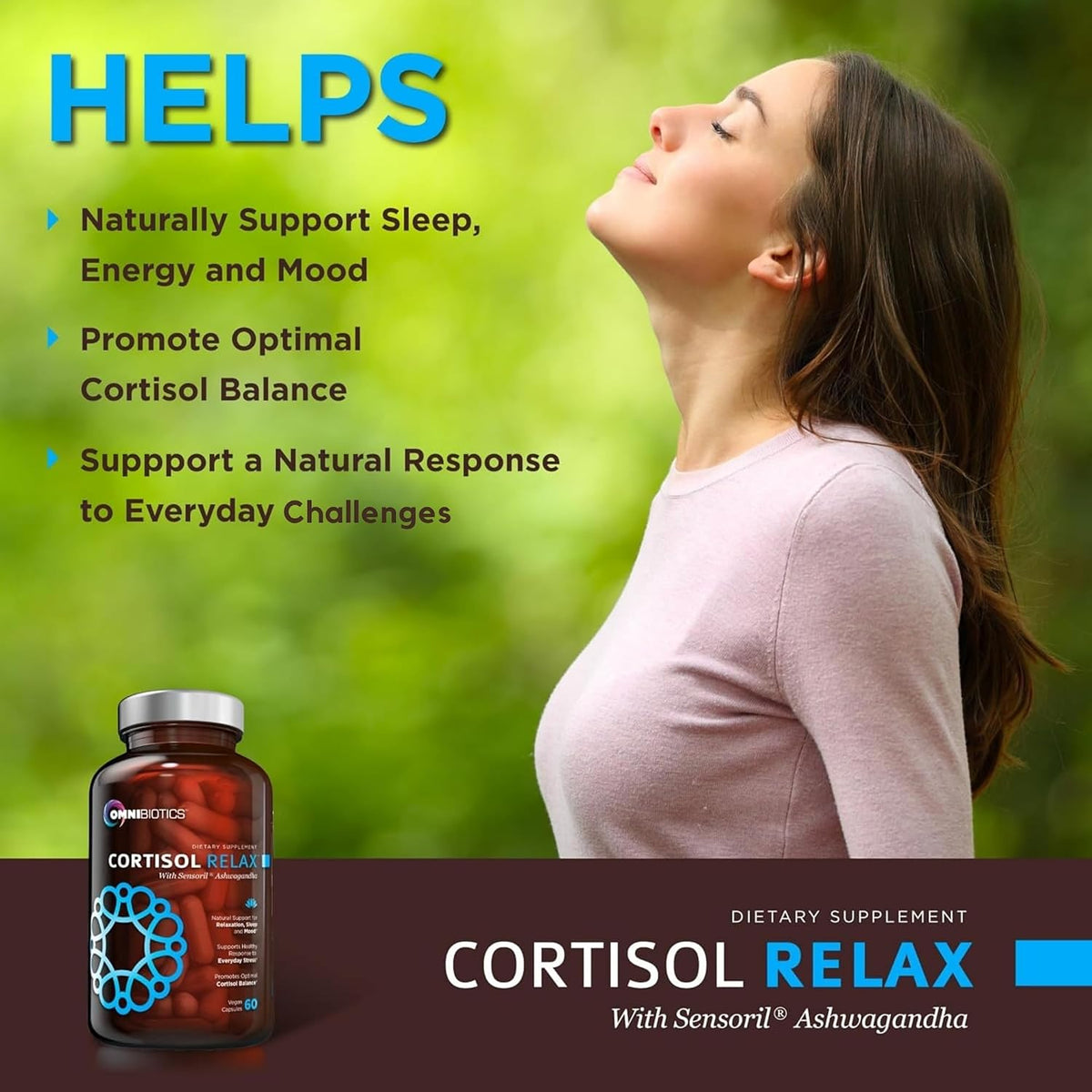 OmniBiotics Cortisol Relax Supplement + Magnesium Glycinate