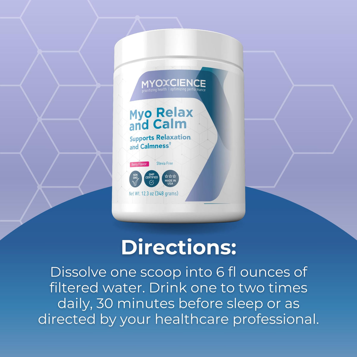 MYOXCIENCE Myo Relax & Calm | Myo-Inositol, L-Theanine, Taurine, Magnesium & GABA | Supports Sleep, Neurotransmitter & Hormone Support (Berry Flavor) (60 Servings) MYOXCIENCE buy supplements Au