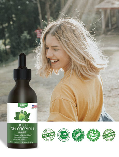 Chlorophyll Liquid Drops - 100% Natural Energy Booster and Immune Support - Internal Deodorant and Detox - Altitude Sickness Relief - Fast Absorption