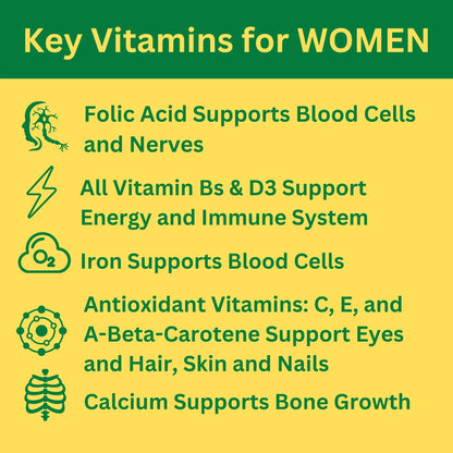 Greenfield Nutritions Halal Multivitamins for Women and Men - 60 Gelatin Free Multivitamin Tablets with 27+ Vitamin Minerals, A, B12, C, D3, Iron and Zinc GREEN FIELD NUTRITIONS
