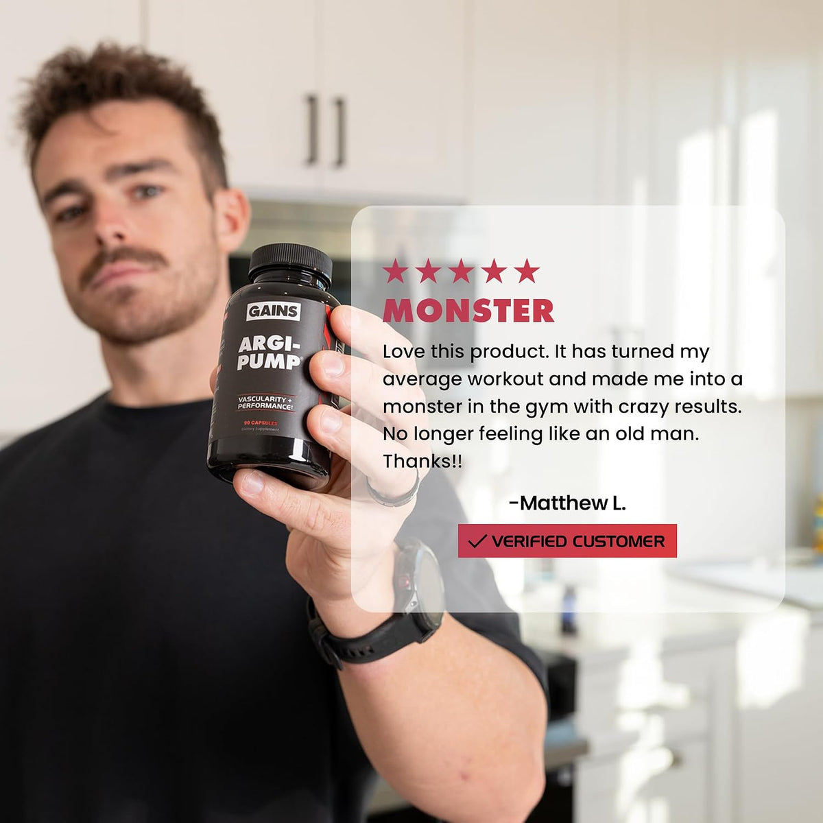 Gains in Bulk L-Arginine Amino Acid Supplement, 90 Capsules