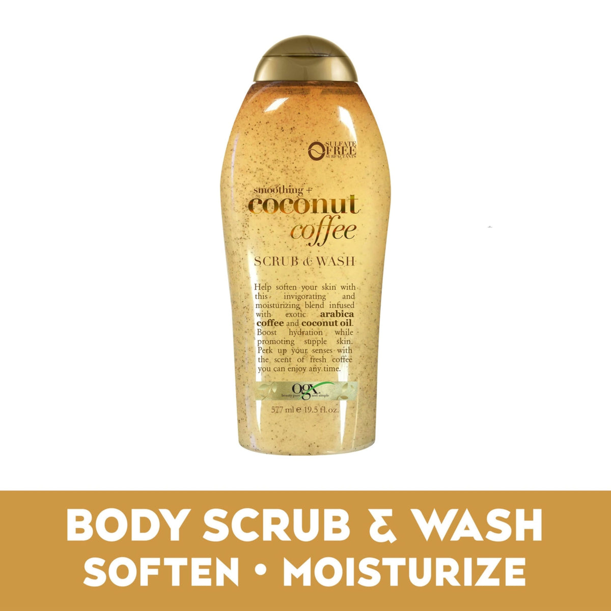 OGX Smoothing + Coconut Coffee Exfoliating Body Scrub with Arabica Coffee & Coconut Oil