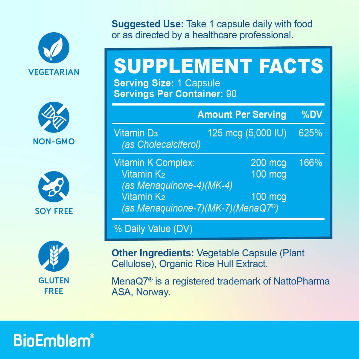 BioEmblem Adults Triple Magnesium Complex and Vitamin D3 K2 and Vitamin B-Complex - 270 Count