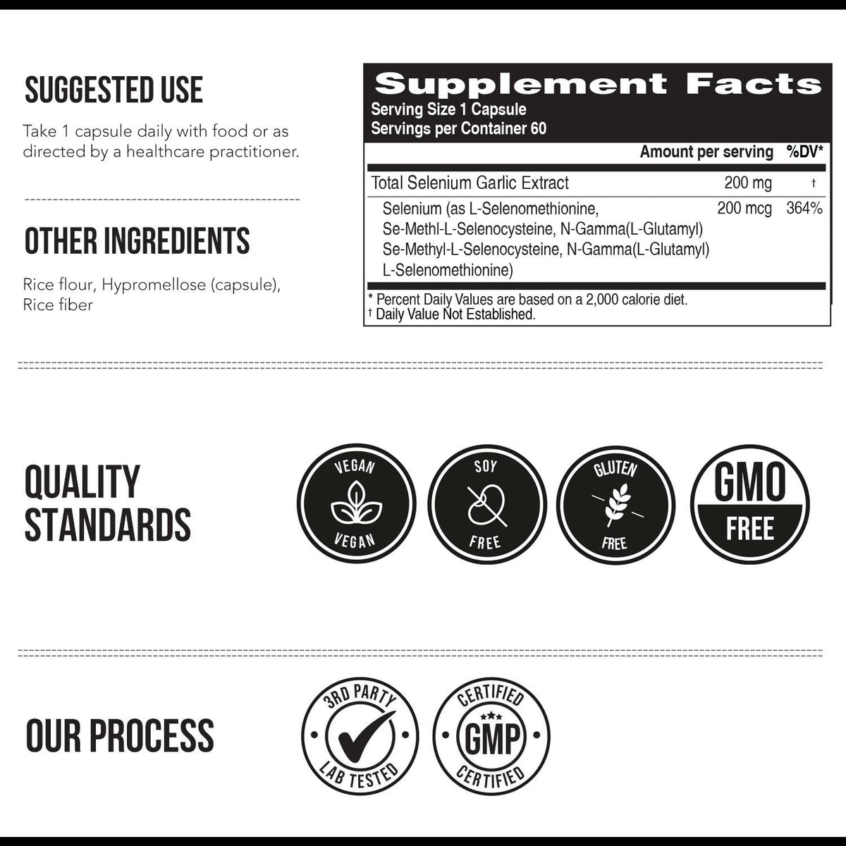 Total Selenium - 200 mcg, Plant-Based - Full Spectrum, Contains 4 Essential Organic Forms of Selenium Including Selenomethionine - Derived from Garlic - 60 Capsules
