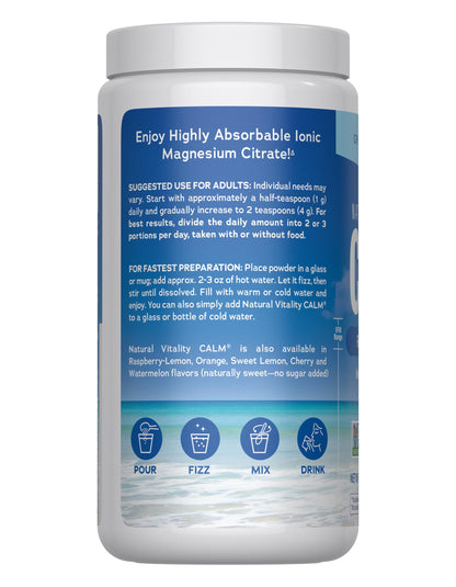Natural Vitality Calm, Magnesium Supplement, Anti-Stress Drink Mix Powder, Gluten Free, Vegan, & Non-GMO, Original Unflavored, 16 oz Natural VitalityBuy Supplements Australia