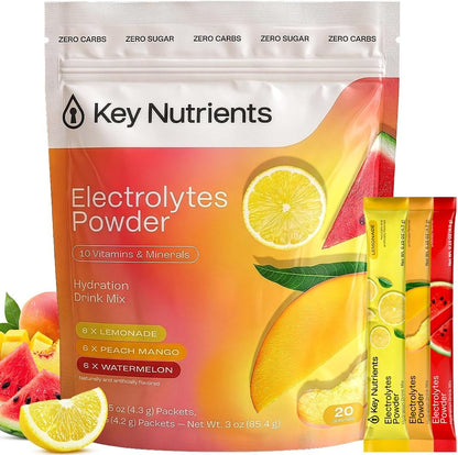 KEY NUTRIENTS Electrolytes Bundle, Watermelon 90 + Variety 20Ct