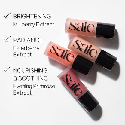 Saie Cheek Flush Duo - Dew Liquid Blush (.40 oz, Spicy), SuperSuede Baked Powder Blush (.01 oz, Ciao) - Layerable, Skin-Nourishing Blushes for a Seamless Radiant Finish SaieBuy Supplements Australia