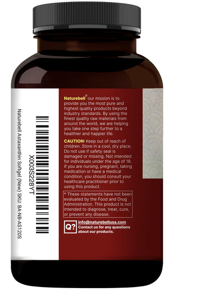 NatureBell Maximum Strength Astaxanthin 12mg, 240 Softgels - 4 Month Supply - Natural Antioxidant from Haematococcus