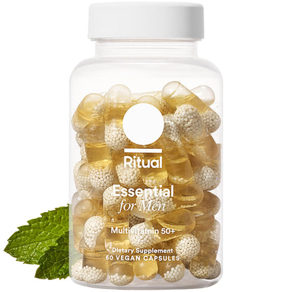 Ritual Men’s 50+ Daily Multivitamin - Key Essential Vitamins and Minerals To Support Heart, Energy, Brain, Muscle, Bone Health* - Including Zinc, D3, B12, A