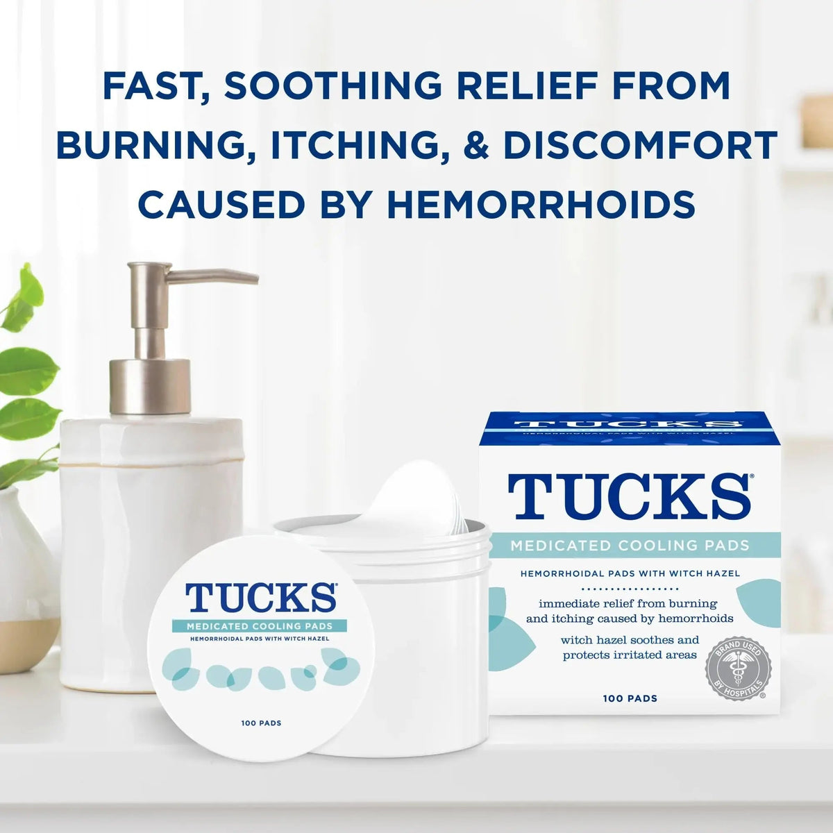 TUCKS Medicated Cooling Pads, 100 Count – Hemorrhoid Pads with Witch Hazel, Cleanses Sensitive Areas, Protects from Irritation, Hemorrhoid Treatment, Medicated Pads Used by Hospitals TUCKSBuy Supplements Australia