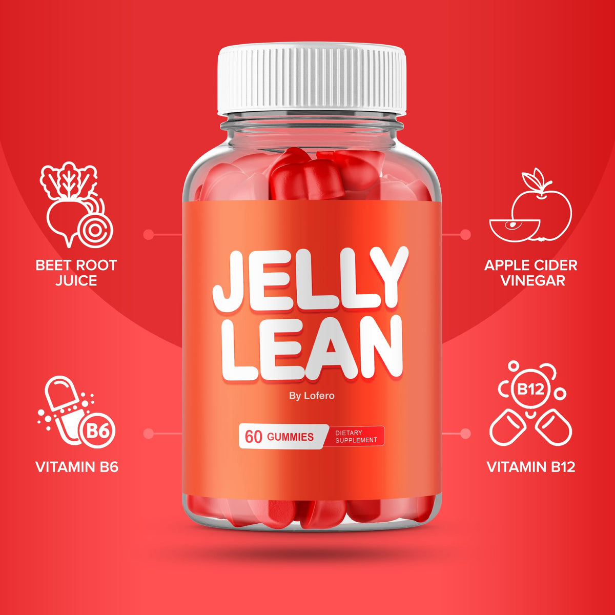 (2 Pack) Jelly Lean Gummies, JellyLean Gummys Loss Support Formula, Premium All-Natural Ingredients Advanced Maximum Strength for Overall Health & Wellness Supplement
